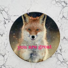 Wandteller you are great Herr Fuchs Fuchs 24cm neonpink vintage wohnen fox neon