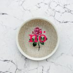 Wandteller Herr Fuchs Typo neonpink nö mini rosa braun Blumen 10cm nein vintage