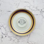 Wandteller Franzbrötchen vintage Herr Fuchs Teller Blau / Gold 15cm Hamburg Wohnen Muster