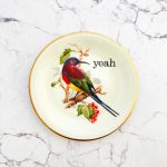 Wandteller Herr Fuchs yeah Typo Wohnen Vogel mini bunt 12cm vintage Bird