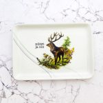 Wandteller Platte Herr Fuchs Typo nützt ja nix Hirsch Muster Wohnen 20cm vintage