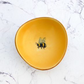 Wandteller Herr Fuchs Wohnen Hummel mini 8cm vintage gold oval gelb