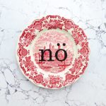 Wandteller Typo NÖ vintage Herr Fuchs Teller Hafen 19cm nein Wedgewood rot