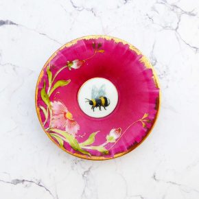 Wandteller Herr Fuchs yeah Typo Wohnen Hummel mini 10cm vintage Blume rosa Gold