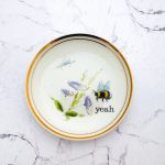 Wandteller Herr Fuchs yeah Typo Wohnen Hummel mini 10cm vintage Blume blau