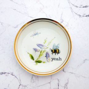Wandteller Herr Fuchs yeah Typo Wohnen Hummel mini 10cm vintage Blume blau