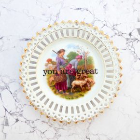 Wandteller Teller Herr Fuchs Typo you are great Landschaft 19cm Menschen Schafe