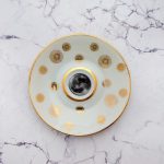 Wandteller Herr Fuchs Mond Gold  mini 13cm vintage Galaxy Wohnen Muster Punkte