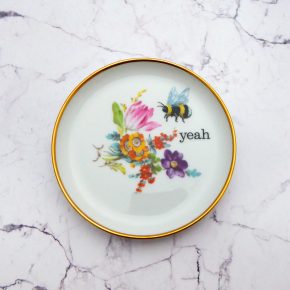Wandteller Herr Fuchs yeah Typo Wohnen Hummel mini 10cm vintage Blume bunt