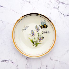 Wandteller Herr Fuchs yeah Typo Wohnen Hummel mini 10cm vintage Blume blau gelb