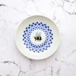 Wandteller Herr Fuchs Wohnen Hummel mini 10cm vintage Blau weiß Muster Tier